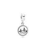 925 Silver Sailing Backpack Fruit Dangle Charms for Jewelry Making