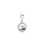 925 Silver Sailing Backpack Fruit Dangle Charms for Jewelry Making