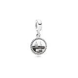 925 Silver Sailing Backpack Fruit Dangle Charms for Jewelry Making