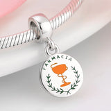 S925 Pure Silver Beads Spanish Pendant DIY Jewelry Making Fit Bracelet Bangles