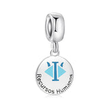 S925 Pure Silver Beads Spanish Pendant DIY Jewelry Making Fit Bracelet Bangles