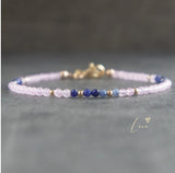 Self Love Bracelet Rose Quartz Sodalite Dainty Crystal Bracelets