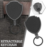 Sporty Retractable Key Ring Metal Anti-theft Easy Pull Rope Elastic Keychain