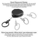 Sporty Retractable Key Ring Metal Anti-theft Easy Pull Rope Elastic Keychain