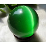 Green Cat Eye Quartz Healing Ball 60MM Stand