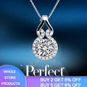 2ct CZ Zircon Infinite Pendant Necklace With Box Chain