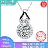 2ct CZ Zircon Infinite Pendant Necklace With Box Chain