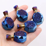 Stone Perfume Bottle Necklace - Natural Stone Pendant