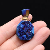 Stone Perfume Bottle Necklace - Natural Stone Pendant