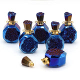 Stone Perfume Bottle Necklace - Natural Stone Pendant
