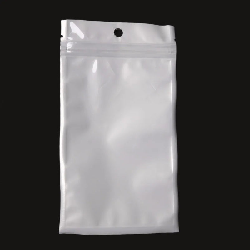 10*18cm White+Clear Self Seal Zipper Poly Bag