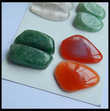 4Pair DIY Jewelry Cabochons Agate Crystal Aventurine Natural Stone