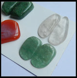 4Pair DIY Jewelry Cabochons Agate Crystal Aventurine Natural Stone
