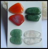4Pair DIY Jewelry Cabochons Agate Crystal Aventurine Natural Stone