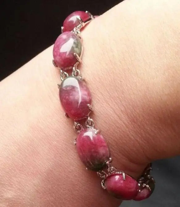 Pink Qinghai Furong Jades Bracelet Female Egg Shaped