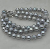 Gray Freshwater Pearl Bracelet with Rose Clasp