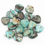 Natural Stone Agate Heart Necklace Pendant 24Pcs