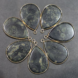 Natural Stone Water Drop Pendants, Jewelry Making DIY Earring Charms, 8Pcs