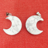 8PCS Natural Stone Moon Crystal Agate Pendants DIY Jewelry Making