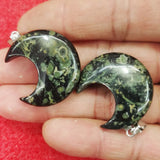 8PCS Natural Stone Moon Crystal Agate Pendants DIY Jewelry Making