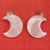 8PCS Natural Stone Moon Crystal Agate Pendants DIY Jewelry Making