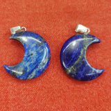 8PCS Natural Stone Moon Crystal Agate Pendants DIY Jewelry Making