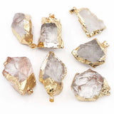 Crystal Stone Necklace Pendants for Jewelry Making 6Pcs