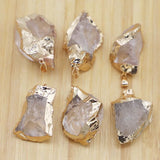 Crystal Stone Necklace Pendants for Jewelry Making 6Pcs