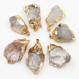 Crystal Stone Necklace Pendants for Jewelry Making 6Pcs