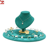 Green Flannel Multi-Bit Jewelry Rack Earring Necklace Brooch Plate