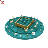 Green Flannel Multi-Bit Jewelry Rack Earring Necklace Brooch Plate
