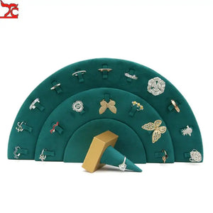 Green Flannel Multi-Bit Jewelry Rack Earring Necklace Brooch Plate