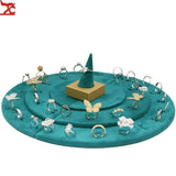 Green Flannel Multi-Bit Jewelry Rack Earring Necklace Brooch Plate