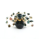 Aquatic Agate Ink Perfume Bottle Pendant Necklace DIY Jewelry
