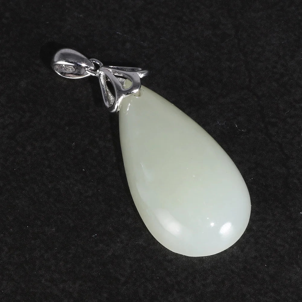 Vintage Jade Pendant Charm Real Silver 925 Jewelry For Women