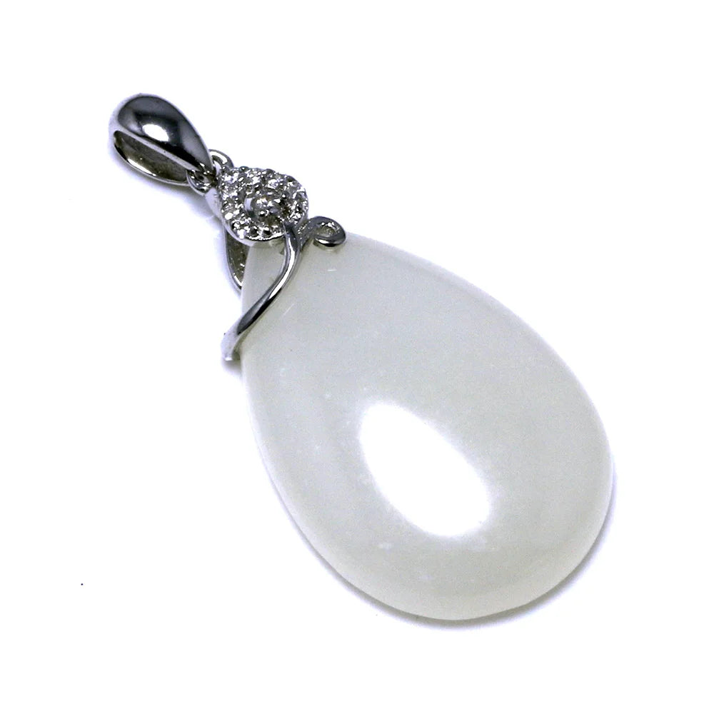 Vintage Jade Pendant Charm Real Silver 925 Jewelry For Women