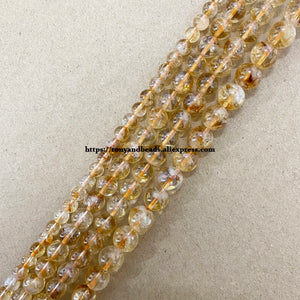 AAAA Yellow Citrine Crystal Stone Loose Beads 6 8 10 MM