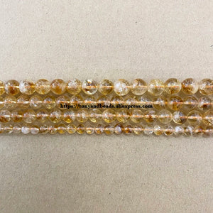 AAAA Yellow Citrine Crystal Stone Loose Beads 6 8 10 MM