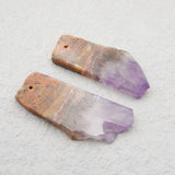 Natural Amethyst Nugget Earring Beads 35x15x3mm7g