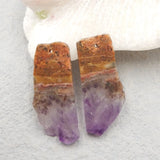 Natural Amethyst Nugget Earring Beads 35x15x3mm7g