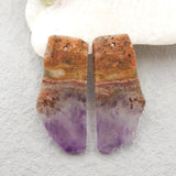 Natural Amethyst Nugget Earring Beads 35x15x3mm7g
