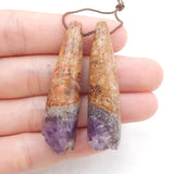 Amethyst Nugget Earrings 45x12mm,43x12mm,15.9g