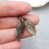 Labradorite Leaf Earring Beads 23x9x4mm