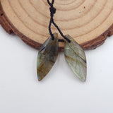 Labradorite Leaf Earring Beads 23x9x4mm