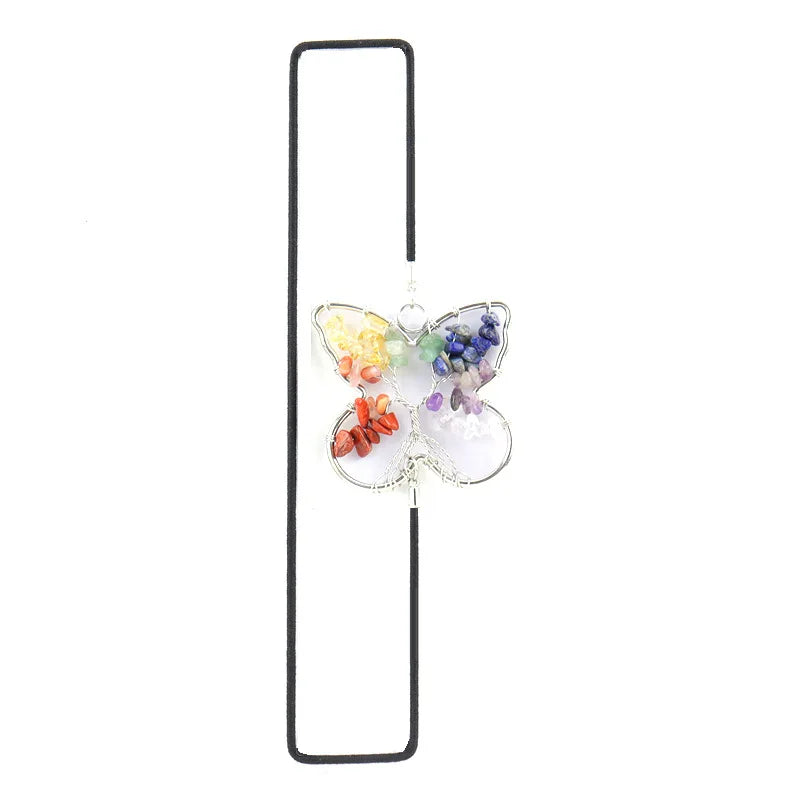 Agate Gravel Wrap Butterfly Elastic Rope Bookmark