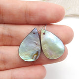 Abalone Shell Carved Earring Bead 20x14x3mm