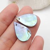 Abalone Shell Carved Earring Bead 20x14x3mm