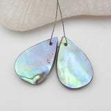 Abalone Shell Carved Earring Bead 20x14x3mm