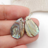 Abalone Shell Carved Earring Bead 20x14x3mm