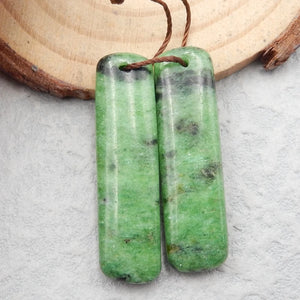 Natural Ruby and Zoisite Gemstone Earrings
